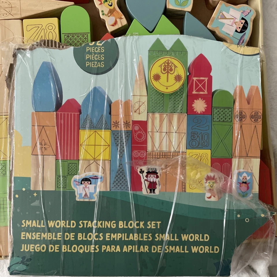Disney Small World Wooden Stacking Block Set 32 Pc Multi-colors Ages 2 + Etched - Image 2 of 4