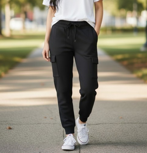 Athleta Sutton Jogger Pants Womens 6 Black Cargo Utility 405713 Travel EUC