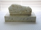 Antique Hand-Carved Marble Stone Sleeping or Vigilant Lion Italian Artist Canova — photo 2