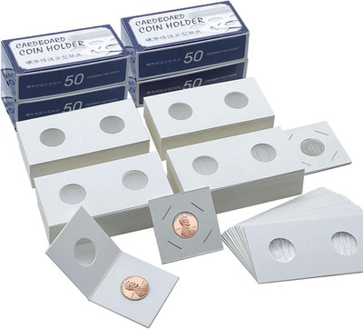 200 PCS Premium Cardboard Coin Flips 2 X 2 Inch Coin Collection Supplies for Pen