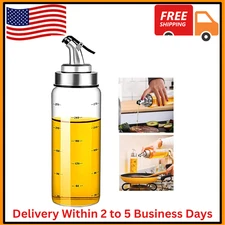 Olive Oil Dispenser Bottle, Liquid Condiment Container, 10 Oz Vinegar Dispensing