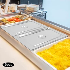 Stainless Steel Steam Pan Lid, 1/1 Size Pan Lid with Handle, 6 PCS Pan Lids