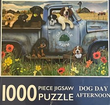 Dog Day Afternoon Labrador Puzzle Dogs In Truck Farm Landscape 1000 Piece NEW
