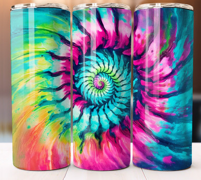 Rainbow Tie Dye Tumbler 20 oz Cup Mug Straw Flask 20oz Can add Your Name