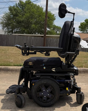 Quantum Edge 3 Power Wheelchair, Black, Headrest, 6-Wheel Electric/Battery