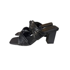 Coconuts By Matisse Black Heeled Sandals Size 10M With Woven Strap Design  Text