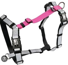 XL Brite Pup Reflective Dog Harness, Pink & Silver, Professional K9, Made In USA