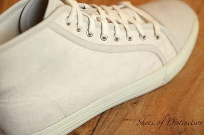 Gucci GG weiß Canvas Leder hohe hohe Turnschuhe Sneakers Herren UK 9,5 US 10,5