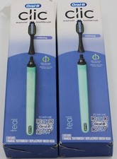 Oral-B Clic Manual Toothbrush Whitening 2 Pack - Teal - NEW