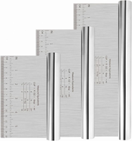 3 Stk 15/20/25Cm Teigschaber Edelstahl Teigschneider Mit Messskala