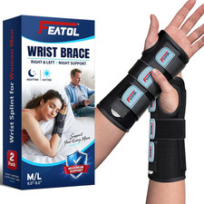 Carpal Tunnel Wrist Brace 2 Pack Splint Night Support for Men and Women