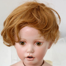 Wig Doll Size 14-15 Brown Synthetic Hair Topper Short Layered