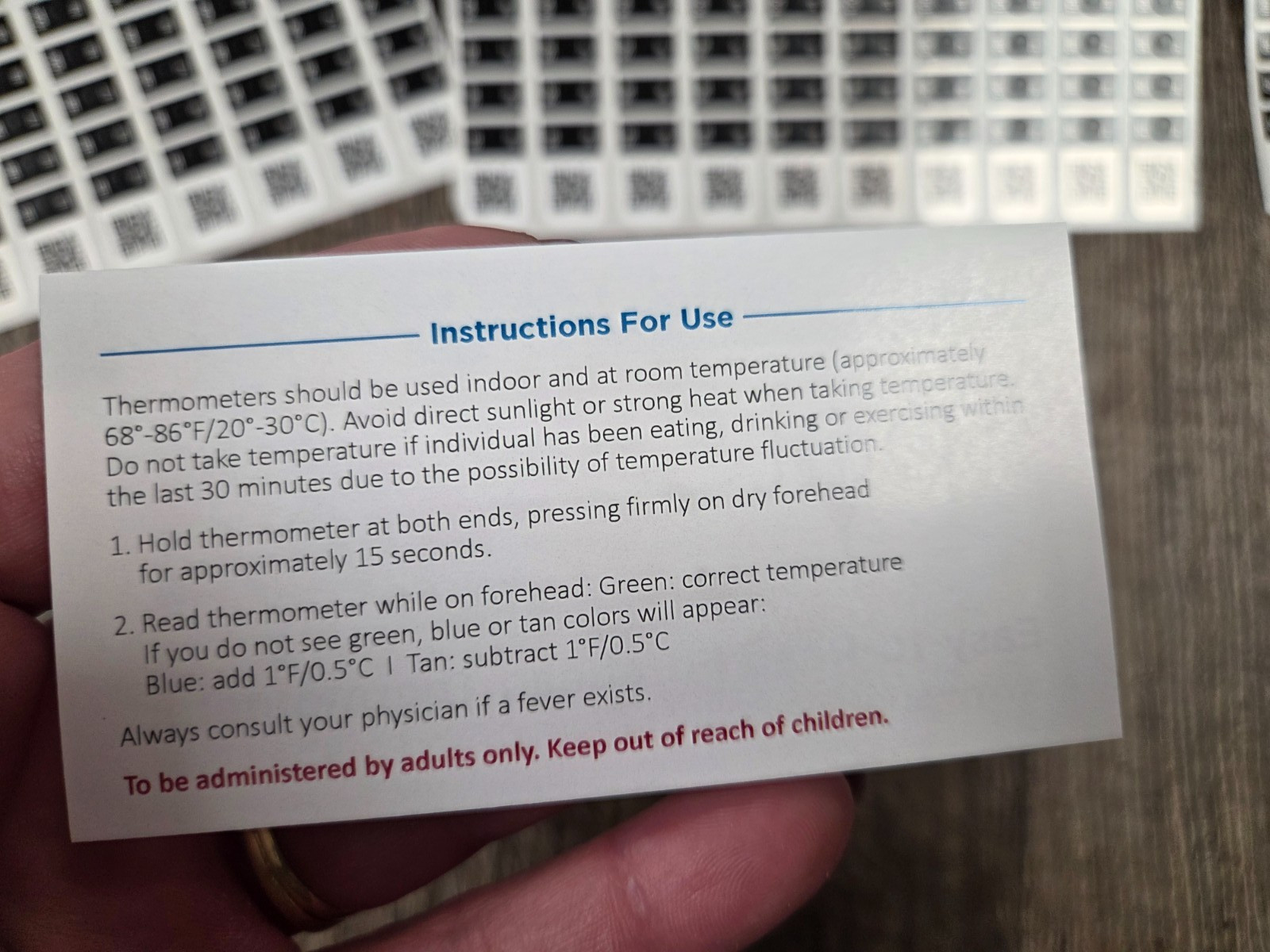 Spotsee Forehead Thermometer Temperature Strip School Nurse Fever 100 Pack