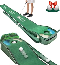 Putting Green Indoor - Golf Putting Mat with Realistic Green Speed,Dual Hazard P