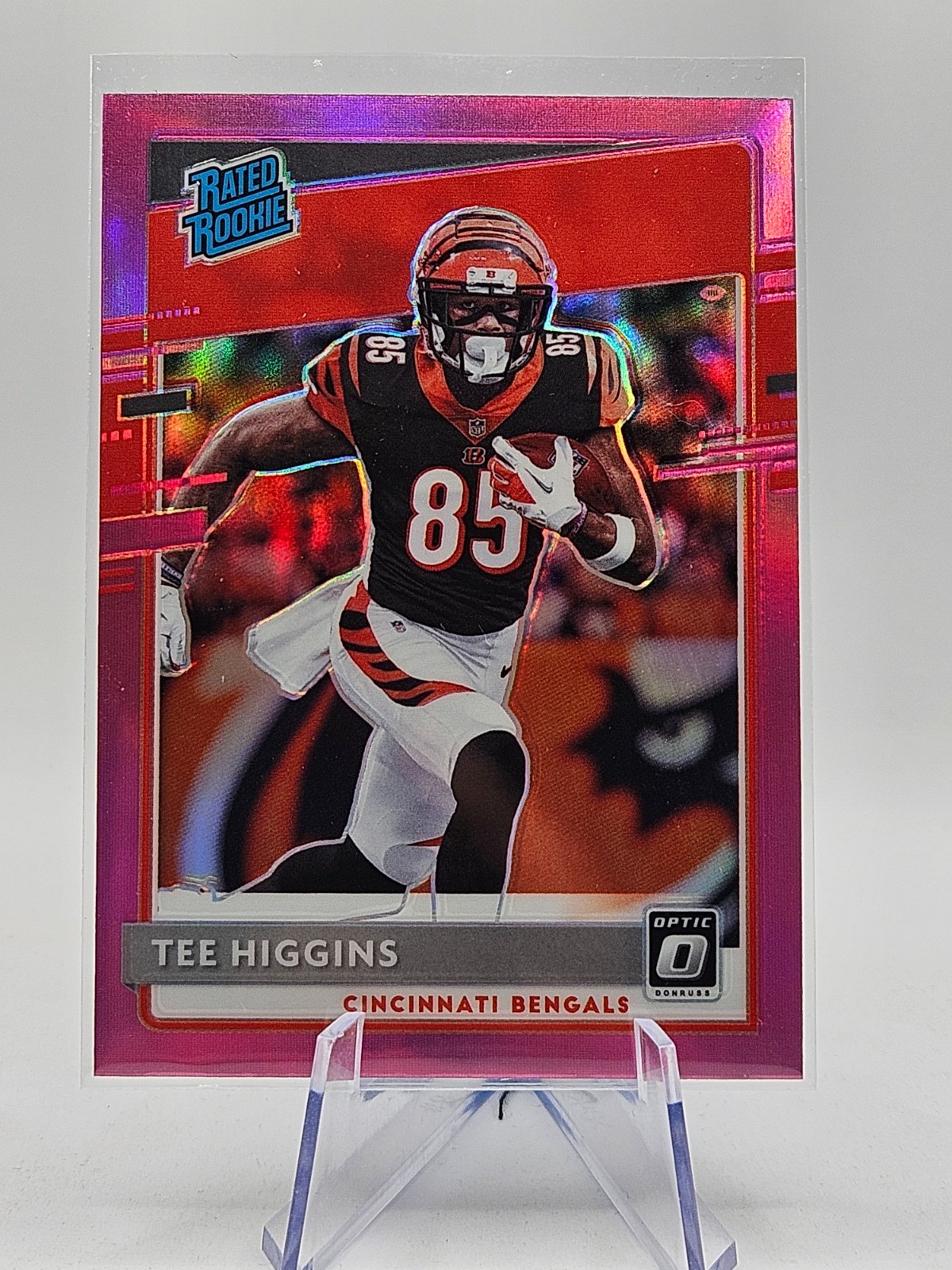 2020 Panini Donruss Optic - Rated Rookies Tee Higgins #160 Pink Prizm (RC)