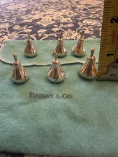 Tiffany & Co. Vintage Sterling Silver Pear Place Card Holders - Solid- Set of 6