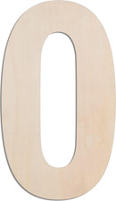 17 Inch Large Wooden Number 0, 1/4 in Thick Big Wood Number for Crafts and Wall