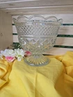 Vintage Anchor Hocking Wexford Footed Compote Trifle Pedestal Bowl Clear Glass