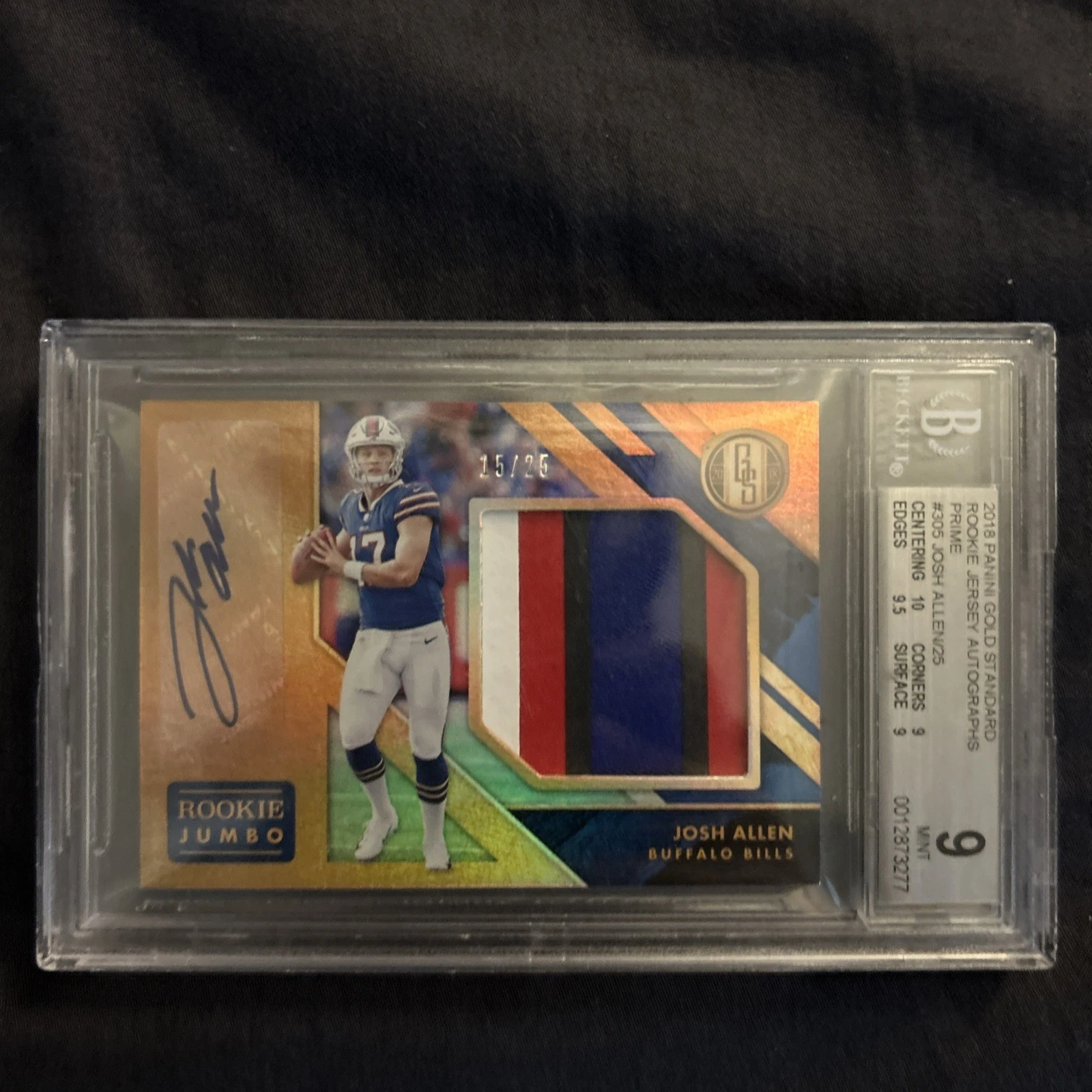 Josh Allen Panini Gold Standard #275 Autograph Triple Jersey-Prime