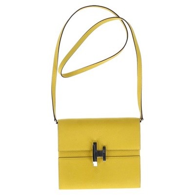 Hermes Cinhetic To Go Schultertasche in gelb Leder Damen camel Einheitsgröße