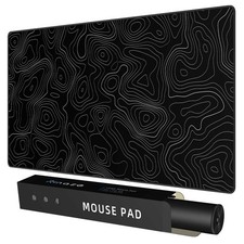 Extra Large Gaming Mouse Pad with Black Topographic, XXL Mousepad, Big Mouse ...