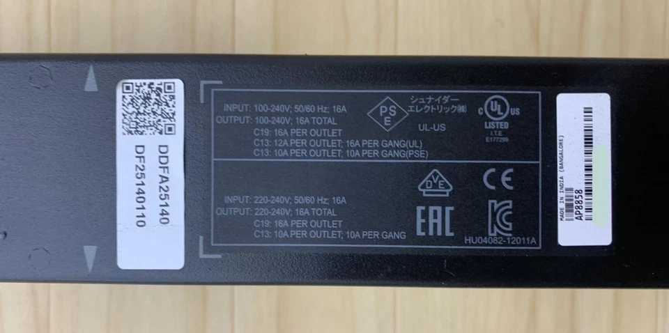 APC AP8858 NetShelter 18xC13 & 2xC19 Metered Rack PDU 1PH - Image 4 of 4