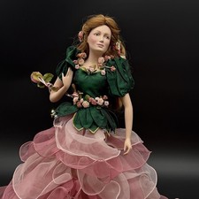 Franklin Mint Heirloom Rose Princess Porcelain Doll 20" Vintage 1989 No Stand