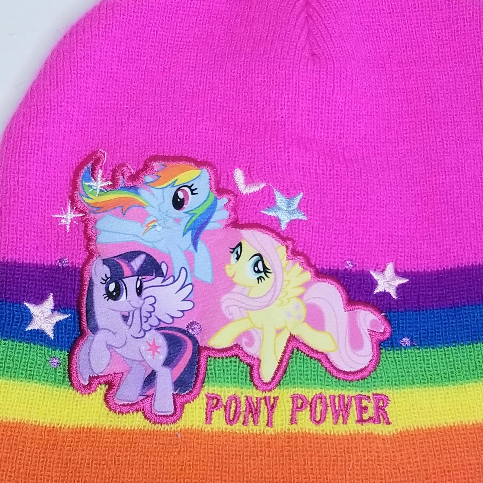 My Little Pony Power Pom Pom Rainbow Winter Beanie Cappello da slittino vibrante