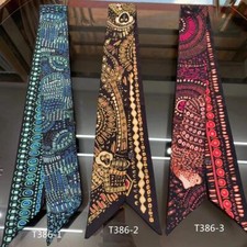 Skinny Twill Silk Scarves Handle Bag Foulard Scarf Women Retro Accessories 1pc S