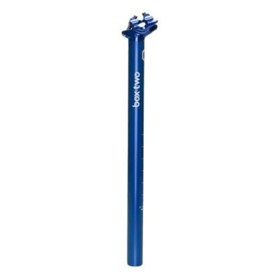 BOX TWO ALLOY BMX MICRO-ADJUST 27.2mm SMOOTH SEATPOST BLUE
