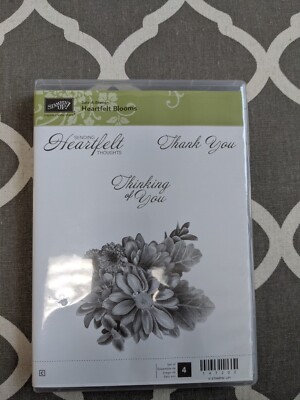 Stampin' Up Heartfelt Blooms #147202 Rubber Cling Stamp Set of 4