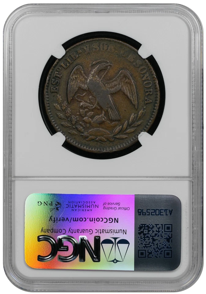 1861 Mexico 1/4 Real Sonora Hermosilla XF 40 BN KM 365 - Image 2 of 2