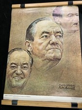 VINTAGE 1968 NORMAN ROCKWELL ART POSTER HUBERT H. HUMPHREY FOR  LOOK MAGAZINE  