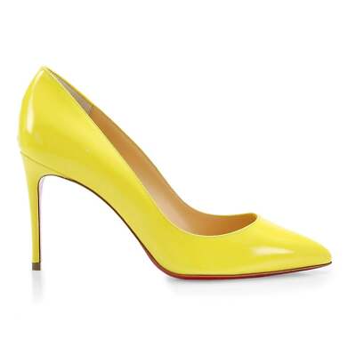 Christian Louboutin Pigalle Follies 85 Citronnade Yellow Patent
