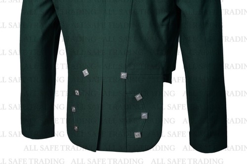 Scottish Green Prince Charlie Kilt Jacket With Waistcoat/Vest -36-54" - 第 6/12 張圖片