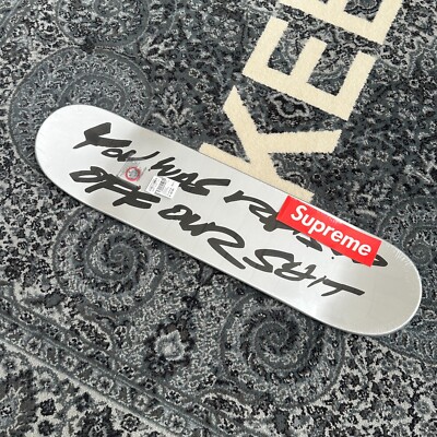 NWT Supreme NY Futura Logo Skateboard Deck Metallic Silver