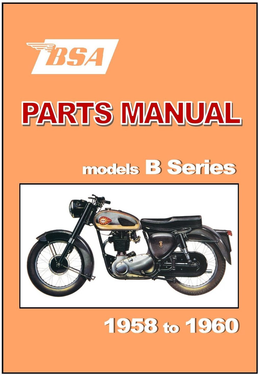 BSA Parts Manual B31 and B33 1958 1959 & 1960 Replacement Spares