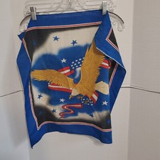 Vintage Motorcycle Doo Rag Bandana American Eagle Flags Made in USA Read Desc