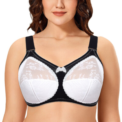 Buy Cameo Ladies Cross Front Non Wired Full Coverage Cup Plus Size Bra B-E UK Seller Online At - Foto 7