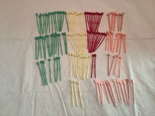 Vintage Hair Curler Roller Pics Picks LOT of 125 Shades of Pink Ivory Green