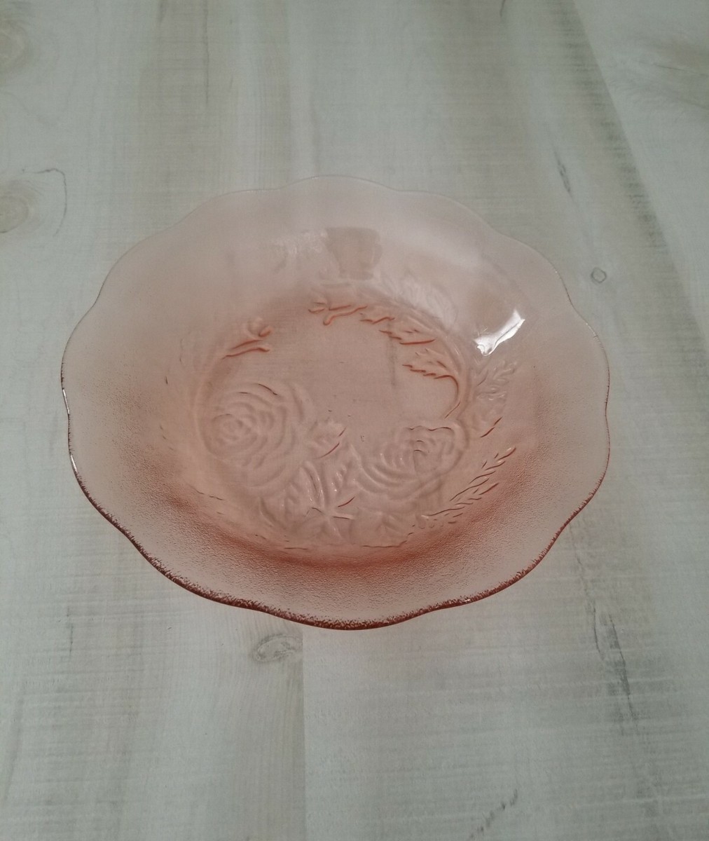 Rare Novacrisa Mexico Luncheon Plates Frosted Pink depression Glass