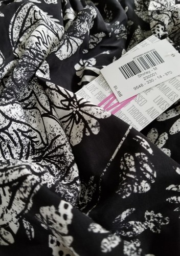 Kimono Lularoe Medium Shirley nuovo con etichette ๐น Rose nero bianco ๐น NOIR bianco floreale - Foto 3 di 10