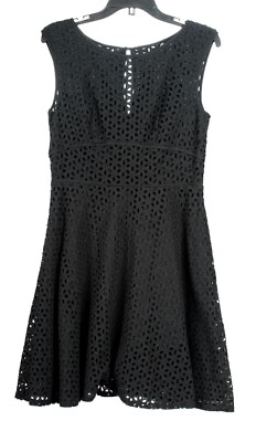 loft black eyelet dress Black Eyelet Halter Tent Style Cotton Midi Dress main image 0