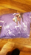 Super Soft Micro Fleece Blanket purple with dog pattern 60 80