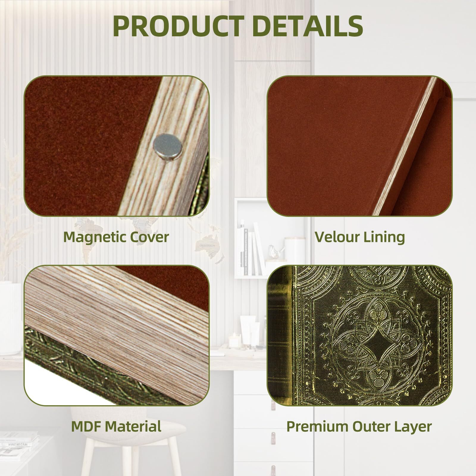 Decorative Book Boxvintage Style Fake Book Box Faux Leather Embossing Box12" La