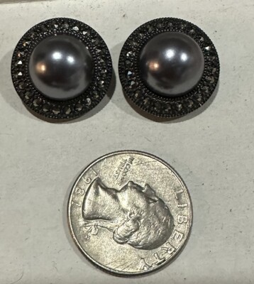 Judith Jack Sterling Silver Marcasite Crystal Pearl Hair clip NWT Large Vintage “JJ” JUDITH JACK STERLING SILVER Marcasite  main image 4