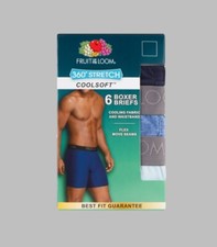 Fruit of the Loom Men's 360 Stretch Coolsoft Boxer Briefs with Flex Seams 6-Pack