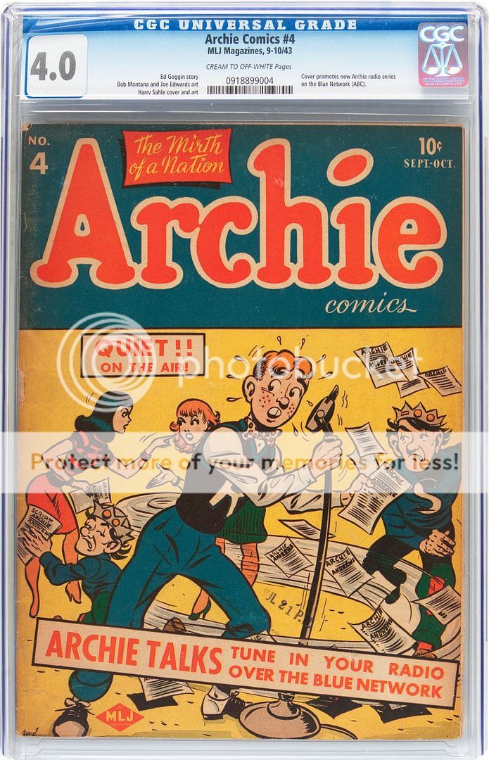 Archie Comics #4 CGC 4.0 MLJ 1943 Rare 70 year book! See Scan! E9 914 1 cmm