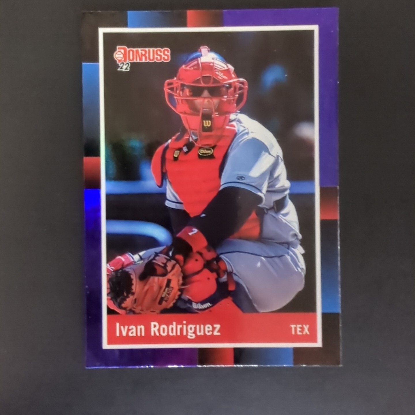 Ivan Rodriguez 2022 Donruss #276 Holo Purple Parallel RETRO Texas Rangers TEX 26