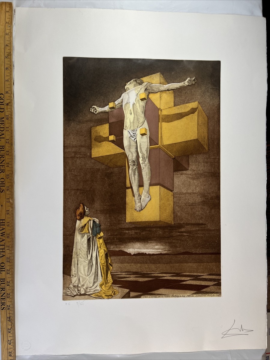 Salvador Dali Litho Etching After Painting Crucifixion HC Proof
